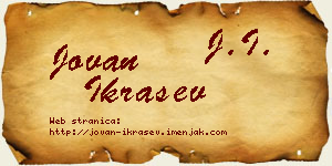 Jovan Ikrašev vizit kartica